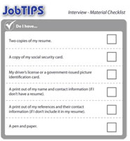 Interview Material Checklist