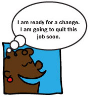 person thinking they are ready to quit a job