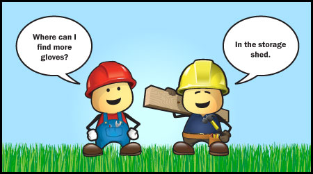 Person answering a question