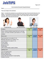 Environmental Demands Rating Worksheet