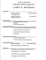Functional Resume Sample