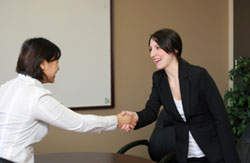 Two people shaking hands