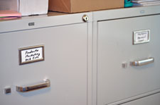 labeled filing cabinets