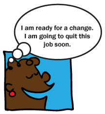 Person thinking they are ready to quit a job