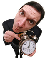 Man holding clock