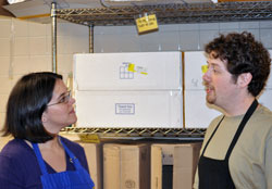 Co-worker is standing about 2 feet away