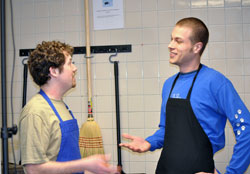 another example of Co-worker is standing about 2 feet away