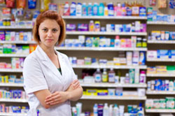 Person behind counter