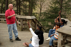 Person leading a tour