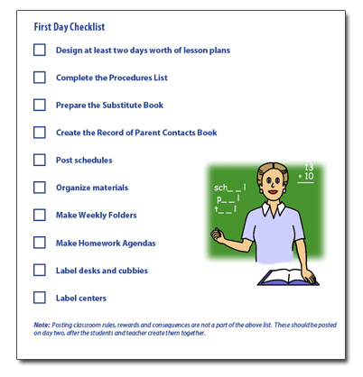 First Day Checklist